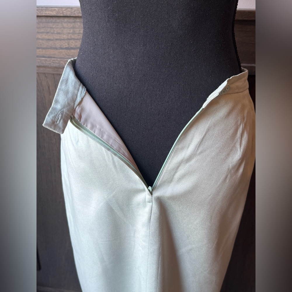 Seville light Mint Green vintage Skirt and blazerjacket Set business size 8 - Picture 8 of 8
